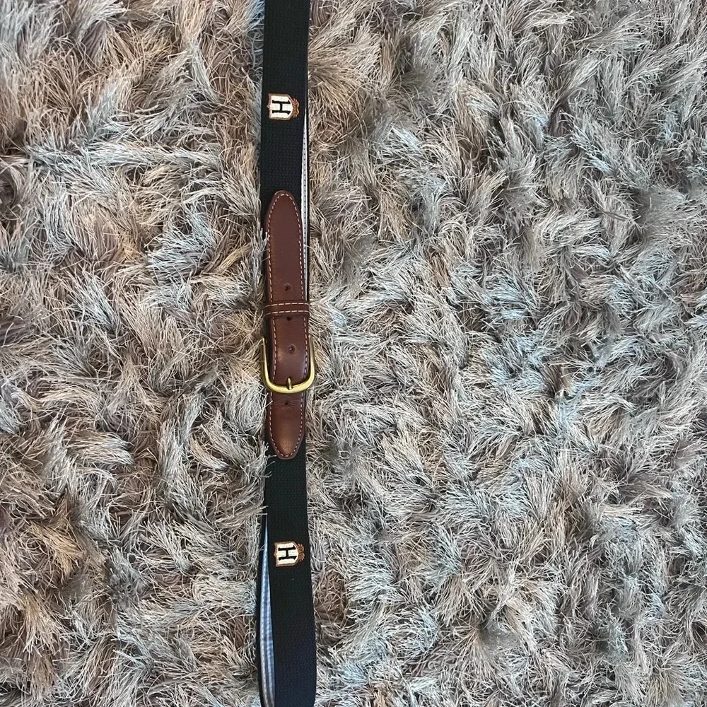 YRI Men’s Golf Belt Size 50 Leather Brass Buckle The Hamlet H NY Made In USA